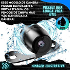 Kit Completo Câmera de Ré Veicular Visão Noturna 180°