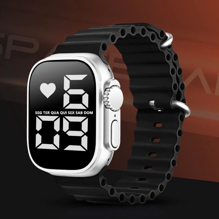 Relógio À Prova D'água LED Digital de Pulso Esportivo feminino Masculino Ultra9 Esporte Pulseira De Silicone