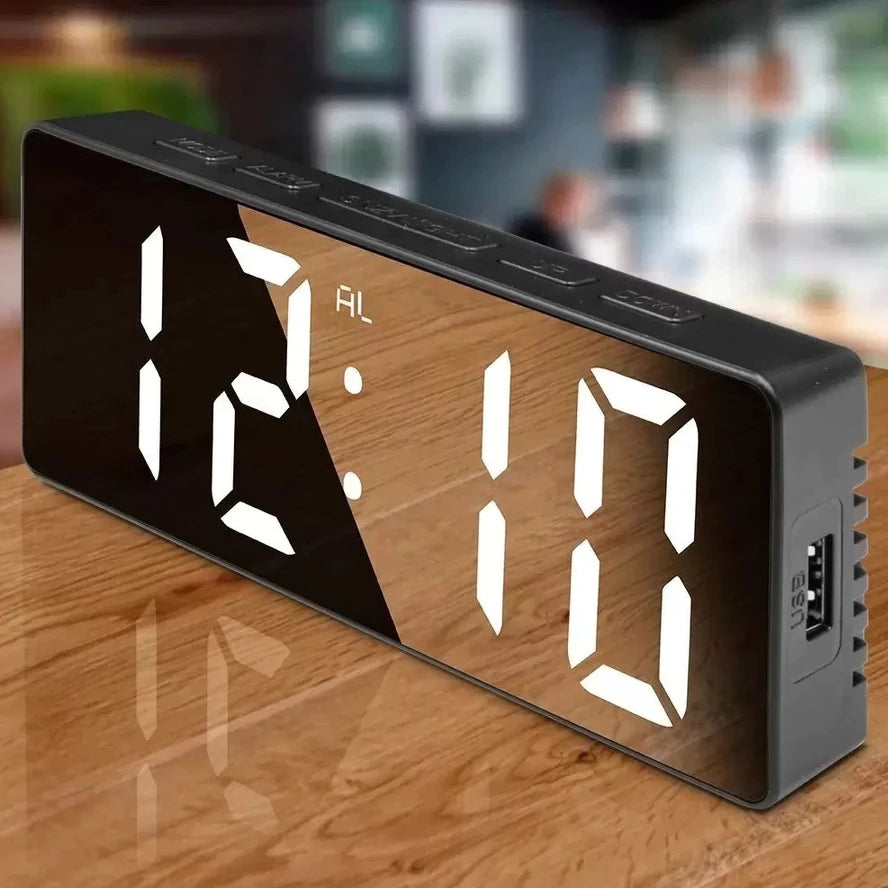 Relógio Despertador Digital De Mesa 16X2.5X6cm Decorativo