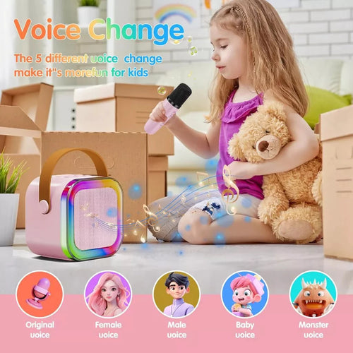 Caixa De Som C/ Microfones Karaokê Bluetooth - Brincadeiras em Família