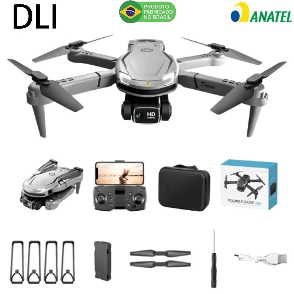 DLI V88 Drone Profissional Alta Definição Câmera Dupla Fotografia Fluxo Dobrável RC Quadcopter