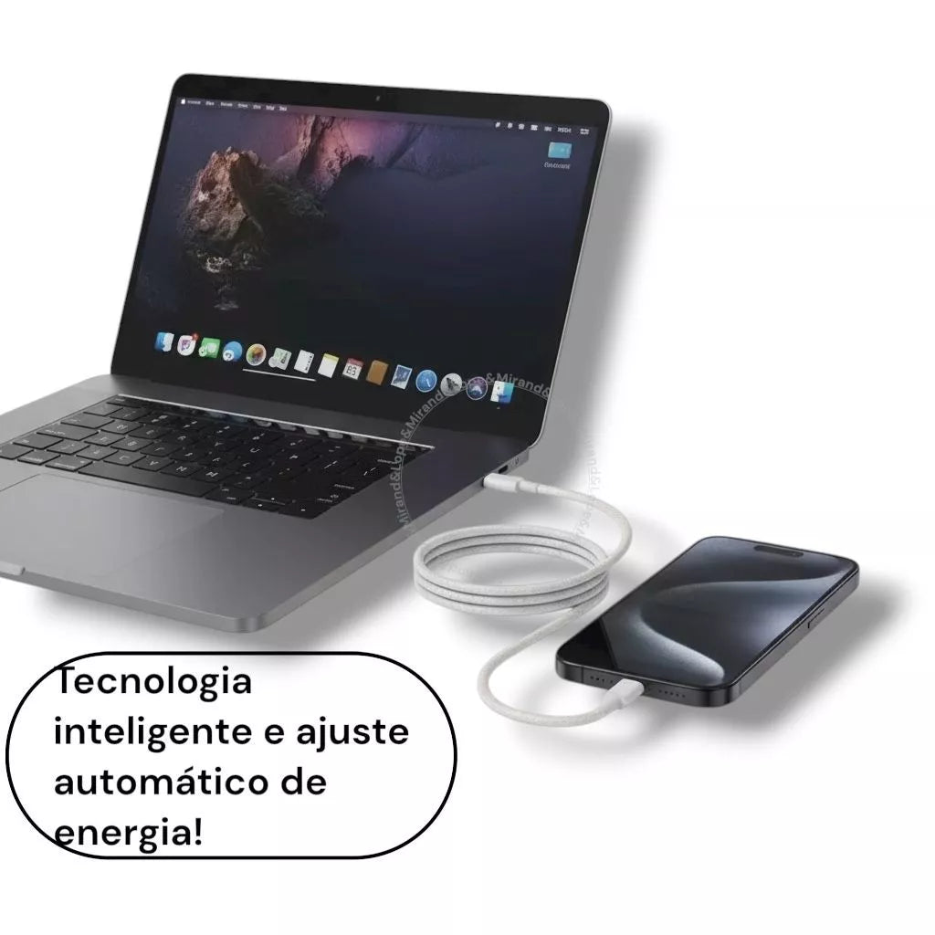 Carregador Turbo Fonte com Cabo Carregamento Rápido 35W