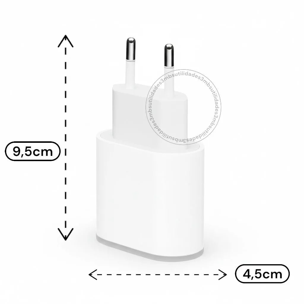Carregador Turbo Fonte com Cabo Carregamento Rápido 35W