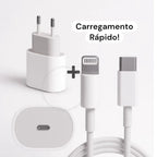Carregador Turbo Fonte com Cabo Carregamento Rápido 35W