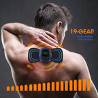 KIT Mini Massageador EMS Estimulador Elétrico De Pescoço Portátil Para Alívio Da Dor Muscular Cervical