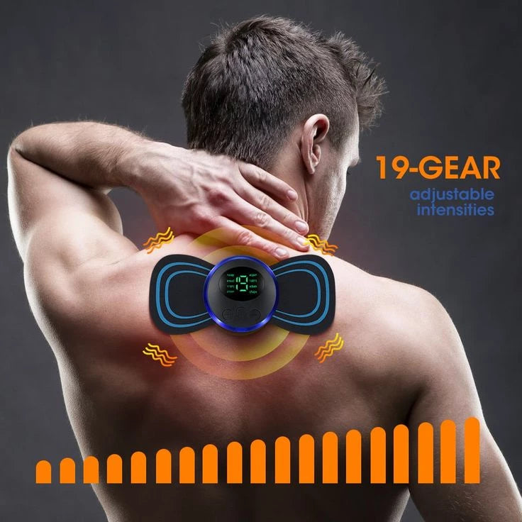 KIT Mini Massageador EMS Estimulador Elétrico De Pescoço Portátil Para Alívio Da Dor Muscular Cervical