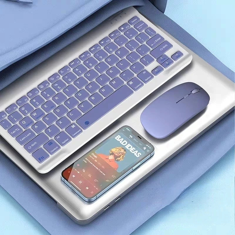 Kit Teclado E Mouse Bluetooth 5.2 Compatível Pc iPhone Android