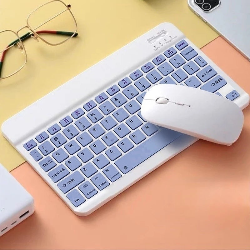 Kit Teclado E Mouse Bluetooth 5.2 Compatível Pc iPhone Android