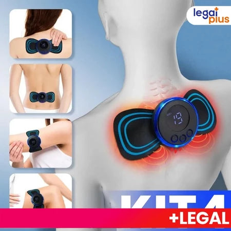 KIT Mini Massageador EMS Estimulador Elétrico De Pescoço Portátil Para Alívio Da Dor Muscular Cervical