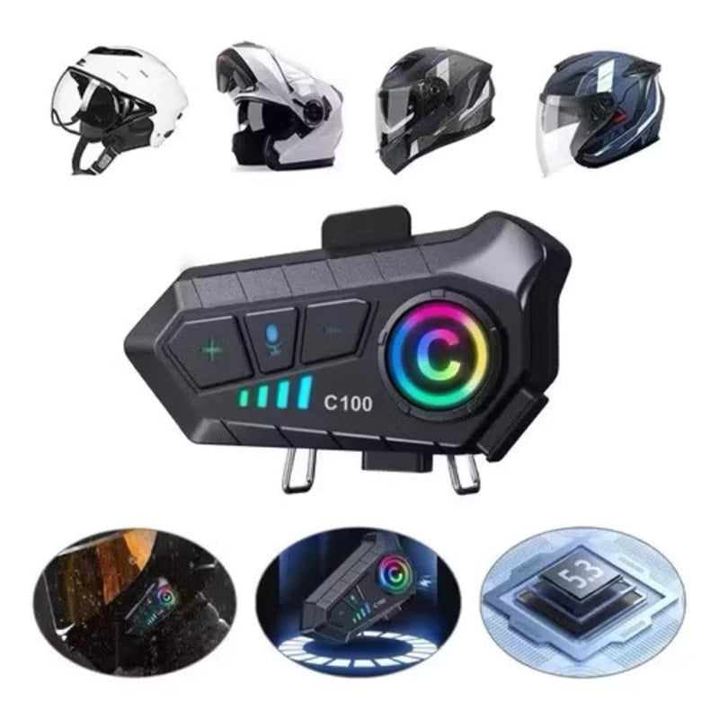 Fone de Ouvido moto Capacete Chamadas Mãos Livres Motocicleta Sem Fio Bluetooth 5.3 IPX6 á prova de água- envio rápido